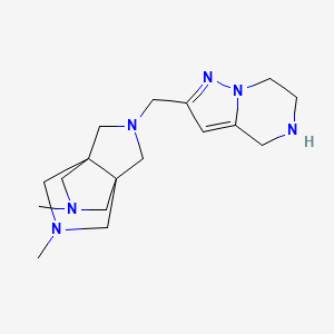 molecular formula C17H28N6 B5484611 rel-(1S,5s)-3,7-dimethyl-10-(4,5,6,7-tetrahydropyrazolo[1,5-a]pyrazin-2-ylmethyl)-3,7,10-triazatricyclo[3.3.3.0~1,5~]undecane dihydrochloride 