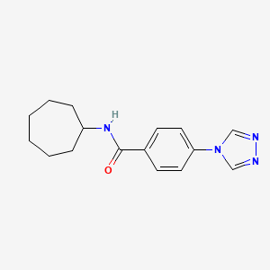 molecular formula C16H20N4O B5484623 N-cycloheptyl-4-(4H-1,2,4-triazol-4-yl)benzamide 