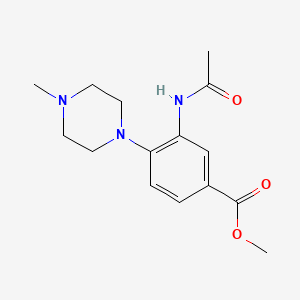 molecular formula C15H21N3O3 B5484643 methyl 3-(acetylamino)-4-(4-methyl-1-piperazinyl)benzoate 