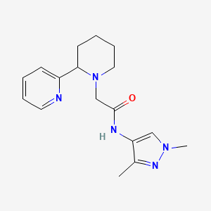 molecular formula C17H23N5O B5484657 N-(1,3-dimethyl-1H-pyrazol-4-yl)-2-[2-(2-pyridinyl)-1-piperidinyl]acetamide 