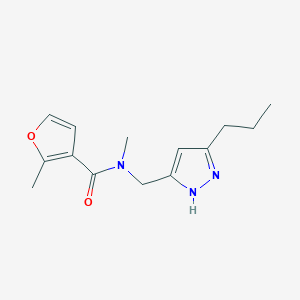 N,2-dimethyl-N-[(5-propyl-1H-pyrazol-3-yl)methyl]-3-furamide