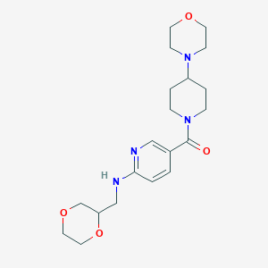 N-(1,4-dioxan-2-ylmethyl)-5-[(4-morpholin-4-ylpiperidin-1-yl)carbonyl]pyridin-2-amine