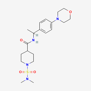 molecular formula C20H32N4O4S B5484690 1-[(dimethylamino)sulfonyl]-N-{1-[4-(4-morpholinyl)phenyl]ethyl}-4-piperidinecarboxamide 