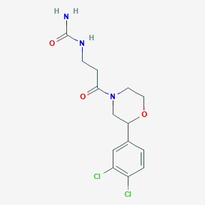 molecular formula C14H17Cl2N3O3 B5484695 N-{3-[2-(3,4-dichlorophenyl)morpholin-4-yl]-3-oxopropyl}urea 