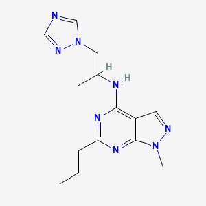 1-methyl-N-[1-methyl-2-(1H-1,2,4-triazol-1-yl)ethyl]-6-propyl-1H-pyrazolo[3,4-d]pyrimidin-4-amine