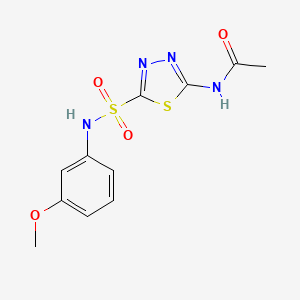 molecular formula C11H12N4O4S2 B5484702 N-(5-{[(3-methoxyphenyl)amino]sulfonyl}-1,3,4-thiadiazol-2-yl)acetamide 