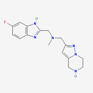 [(6-fluoro-1H-benzimidazol-2-yl)methyl]methyl(4,5,6,7-tetrahydropyrazolo[1,5-a]pyrazin-2-ylmethyl)amine dihydrochloride