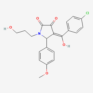 molecular formula C21H20ClNO5 B5484711 4-(4-chlorobenzoyl)-3-hydroxy-1-(3-hydroxypropyl)-5-(4-methoxyphenyl)-1,5-dihydro-2H-pyrrol-2-one 