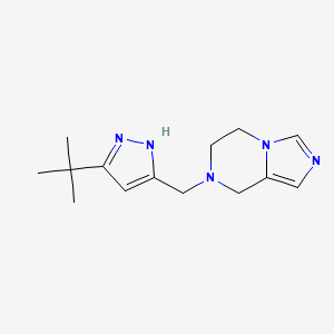 molecular formula C14H21N5 B5484732 7-[(5-tert-butyl-1H-pyrazol-3-yl)methyl]-5,6,7,8-tetrahydroimidazo[1,5-a]pyrazine 