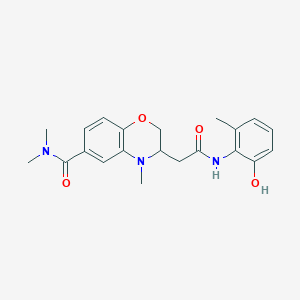 molecular formula C21H25N3O4 B5484745 3-{2-[(2-hydroxy-6-methylphenyl)amino]-2-oxoethyl}-N,N,4-trimethyl-3,4-dihydro-2H-1,4-benzoxazine-6-carboxamide 