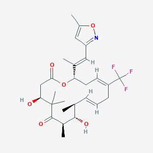 molecular formula C27H36F3NO6 B548475 (4S,7R,8S,9S,10E,13E,16S)-4,8-dihydroxy-5,5,7,9-tetramethyl-16-[(E)-1-(5-methyl-1,2-oxazol-3-yl)prop-1-en-2-yl]-13-(trifluoromethyl)-1-oxacyclohexadeca-10,13-diene-2,6-dione 