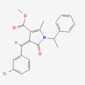 molecular formula C22H20BrNO3 B5484753 methyl 4-(3-bromobenzylidene)-2-methyl-5-oxo-1-(1-phenylethyl)-4,5-dihydro-1H-pyrrole-3-carboxylate 