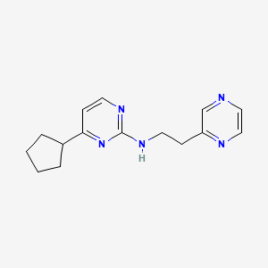 molecular formula C15H19N5 B5484761 4-cyclopentyl-N-(2-pyrazin-2-ylethyl)pyrimidin-2-amine 