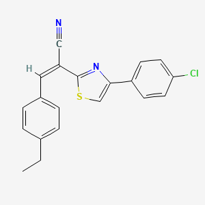 molecular formula C20H15ClN2S B5484776 2-[4-(4-chlorophenyl)-1,3-thiazol-2-yl]-3-(4-ethylphenyl)acrylonitrile 
