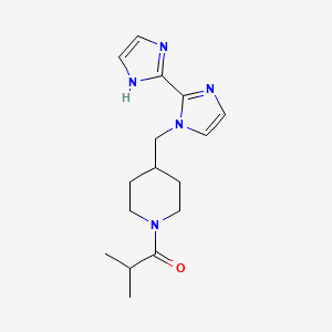 molecular formula C16H23N5O B5484795 1-[(1-isobutyrylpiperidin-4-yl)methyl]-1H,1'H-2,2'-biimidazole 