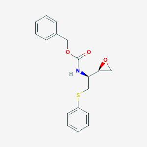 molecular formula C₁₈H₁₉NO₃S B054848 benzyl ((R)-1-((S)-oxiran-2-yl)-2-(phenylthio)ethyl)carbamate CAS No. 163462-16-6