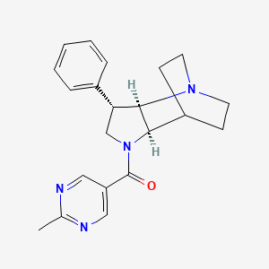 molecular formula C21H24N4O B5484802 (2R*,3S*,6R*)-5-[(2-methyl-5-pyrimidinyl)carbonyl]-3-phenyl-1,5-diazatricyclo[5.2.2.0~2,6~]undecane 