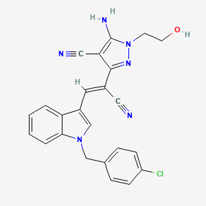 5-amino-3-{2-[1-(4-chlorobenzyl)-1H-indol-3-yl]-1-cyanovinyl}-1-(2-hydroxyethyl)-1H-pyrazole-4-carbonitrile