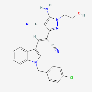 molecular formula C24H19ClN6O B5484803 5-amino-3-{2-[1-(4-chlorobenzyl)-1H-indol-3-yl]-1-cyanovinyl}-1-(2-hydroxyethyl)-1H-pyrazole-4-carbonitrile 