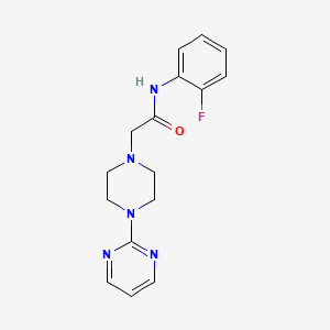 molecular formula C16H18FN5O B5484812 N-(2-fluorophenyl)-2-[4-(2-pyrimidinyl)-1-piperazinyl]acetamide 