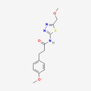molecular formula C14H17N3O3S B5484822 N-[5-(methoxymethyl)-1,3,4-thiadiazol-2-yl]-3-(4-methoxyphenyl)propanamide 