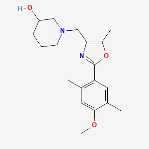 1-{[2-(4-methoxy-2,5-dimethylphenyl)-5-methyl-1,3-oxazol-4-yl]methyl}piperidin-3-ol