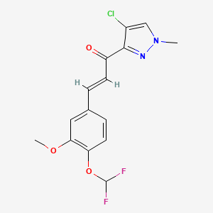 molecular formula C15H13ClF2N2O3 B5484853 1-(4-chloro-1-methyl-1H-pyrazol-3-yl)-3-[4-(difluoromethoxy)-3-methoxyphenyl]-2-propen-1-one 