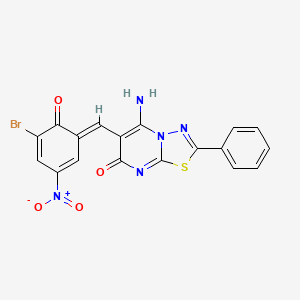 molecular formula C18H10BrN5O4S B5484868 6-(3-bromo-2-hydroxy-5-nitrobenzylidene)-5-imino-2-phenyl-5,6-dihydro-7H-[1,3,4]thiadiazolo[3,2-a]pyrimidin-7-one 