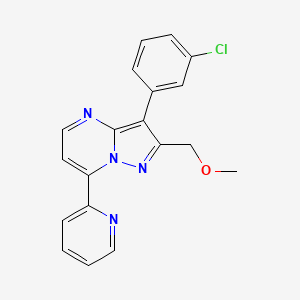 molecular formula C19H15ClN4O B5484906 3-(3-chlorophenyl)-2-(methoxymethyl)-7-(2-pyridinyl)pyrazolo[1,5-a]pyrimidine 