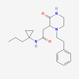 molecular formula C20H29N3O2 B5484913 2-[3-oxo-1-(2-phenylethyl)-2-piperazinyl]-N-(1-propylcyclopropyl)acetamide 