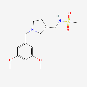 molecular formula C15H24N2O4S B5484973 N-{[1-(3,5-dimethoxybenzyl)pyrrolidin-3-yl]methyl}methanesulfonamide 