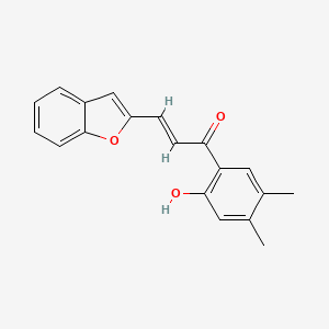 molecular formula C19H16O3 B5484989 3-(1-benzofuran-2-yl)-1-(2-hydroxy-4,5-dimethylphenyl)-2-propen-1-one 