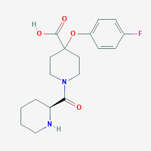 molecular formula C18H23FN2O4 B5484999 4-(4-fluorophenoxy)-1-[(2S)-piperidin-2-ylcarbonyl]piperidine-4-carboxylic acid 