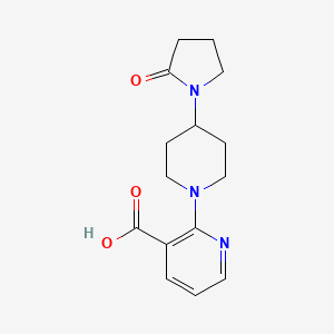 molecular formula C15H19N3O3 B5485007 2-[4-(2-oxopyrrolidin-1-yl)piperidin-1-yl]nicotinic acid 