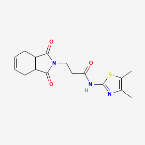 molecular formula C16H19N3O3S B5485019 N-(4,5-dimethyl-1,3-thiazol-2-yl)-3-(1,3-dioxo-1,3,3a,4,7,7a-hexahydro-2H-isoindol-2-yl)propanamide 