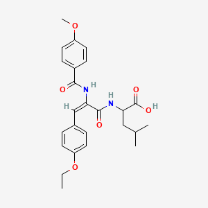 molecular formula C25H30N2O6 B5485042 N-{3-(4-ethoxyphenyl)-2-[(4-methoxybenzoyl)amino]acryloyl}leucine 