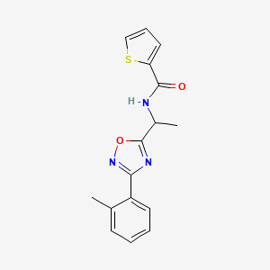 molecular formula C16H15N3O2S B5485048 N-{1-[3-(2-methylphenyl)-1,2,4-oxadiazol-5-yl]ethyl}-2-thiophenecarboxamide 