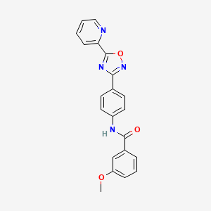 3-methoxy-N-{4-[5-(2-pyridinyl)-1,2,4-oxadiazol-3-yl]phenyl}benzamide