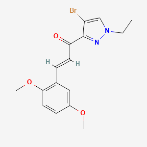 molecular formula C16H17BrN2O3 B5485074 1-(4-bromo-1-ethyl-1H-pyrazol-3-yl)-3-(2,5-dimethoxyphenyl)-2-propen-1-one 