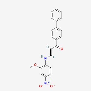 1-(4-biphenylyl)-3-[(2-methoxy-4-nitrophenyl)amino]-2-propen-1-one