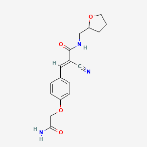 molecular formula C17H19N3O4 B5485084 3-[4-(2-amino-2-oxoethoxy)phenyl]-2-cyano-N-(tetrahydro-2-furanylmethyl)acrylamide 