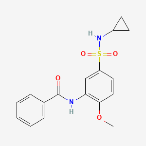 molecular formula C17H18N2O4S B5485087 N-{5-[(cyclopropylamino)sulfonyl]-2-methoxyphenyl}benzamide 