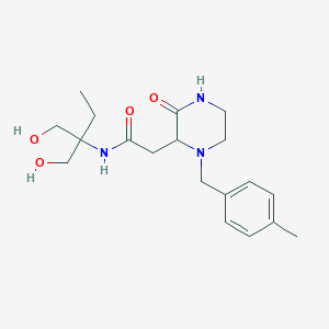 molecular formula C19H29N3O4 B5485093 N-[1,1-bis(hydroxymethyl)propyl]-2-[1-(4-methylbenzyl)-3-oxo-2-piperazinyl]acetamide 