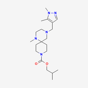 molecular formula C20H35N5O2 B5485100 isobutyl 4-[(1,5-dimethyl-1H-pyrazol-4-yl)methyl]-1-methyl-1,4,9-triazaspiro[5.5]undecane-9-carboxylate 