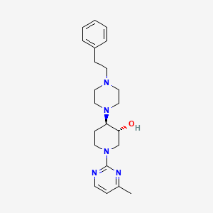 (3R*,4R*)-1-(4-methyl-2-pyrimidinyl)-4-[4-(2-phenylethyl)-1-piperazinyl]-3-piperidinol