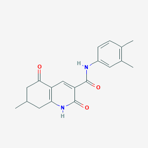 molecular formula C19H20N2O3 B5485133 N-(3,4-dimethylphenyl)-7-methyl-2,5-dioxo-1,2,5,6,7,8-hexahydro-3-quinolinecarboxamide 