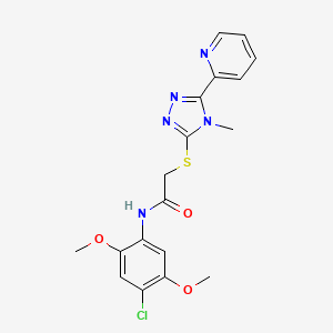 N-(4-chloro-2,5-dimethoxyphenyl)-2-{[4-methyl-5-(2-pyridinyl)-4H-1,2,4-triazol-3-yl]thio}acetamide
