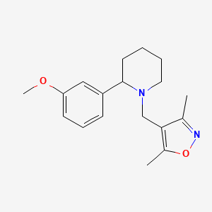 1-[(3,5-dimethyl-4-isoxazolyl)methyl]-2-(3-methoxyphenyl)piperidine