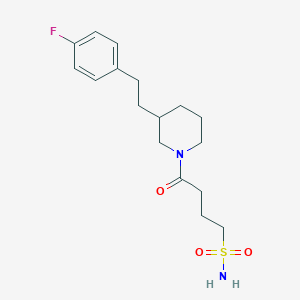 molecular formula C17H25FN2O3S B5485157 4-{3-[2-(4-fluorophenyl)ethyl]-1-piperidinyl}-4-oxo-1-butanesulfonamide 