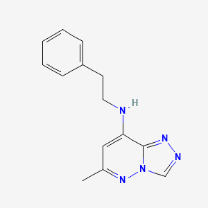 molecular formula C14H15N5 B5485189 6-methyl-N-(2-phenylethyl)[1,2,4]triazolo[4,3-b]pyridazin-8-amine 